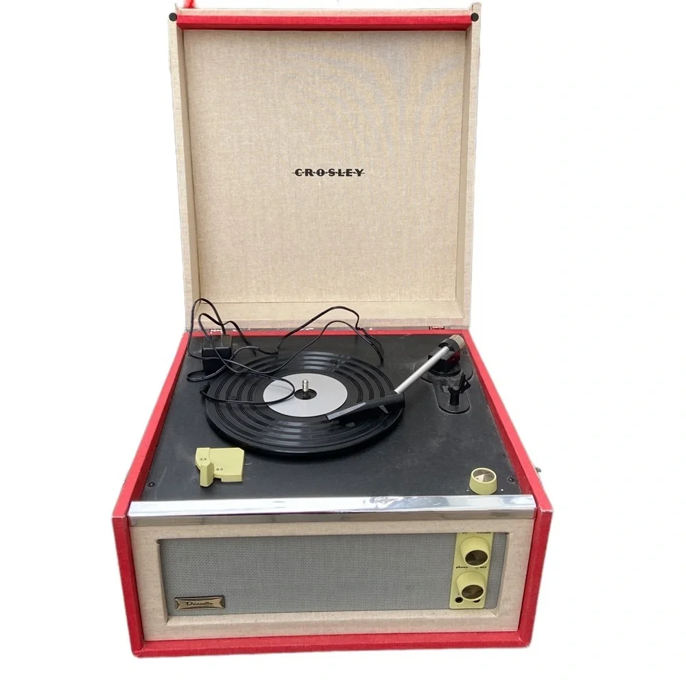 Crosley Vintage Record Player Dansette Bermuda Turntable Red Table Top Disc $510 - Picture 3 of 13
